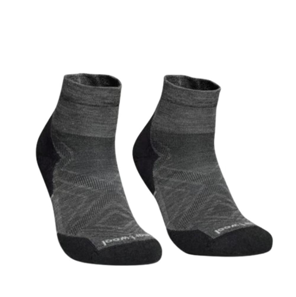 SMARTWOOL Run Targeted Cushion Ankle Socks Unisex Large Grey Merino Wool NWT